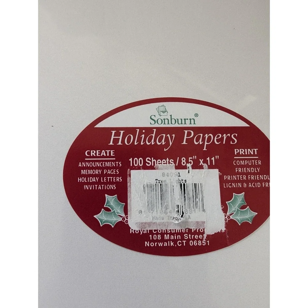 Sonburn‎ Computer Print Paper 100 Sheets Christmas Tree Ornaments Bourder 8.5x11